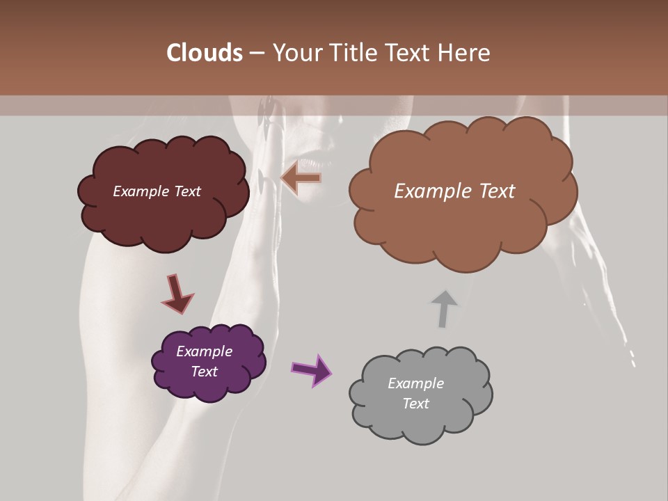 Woman Running Over Dark Background PowerPoint Template