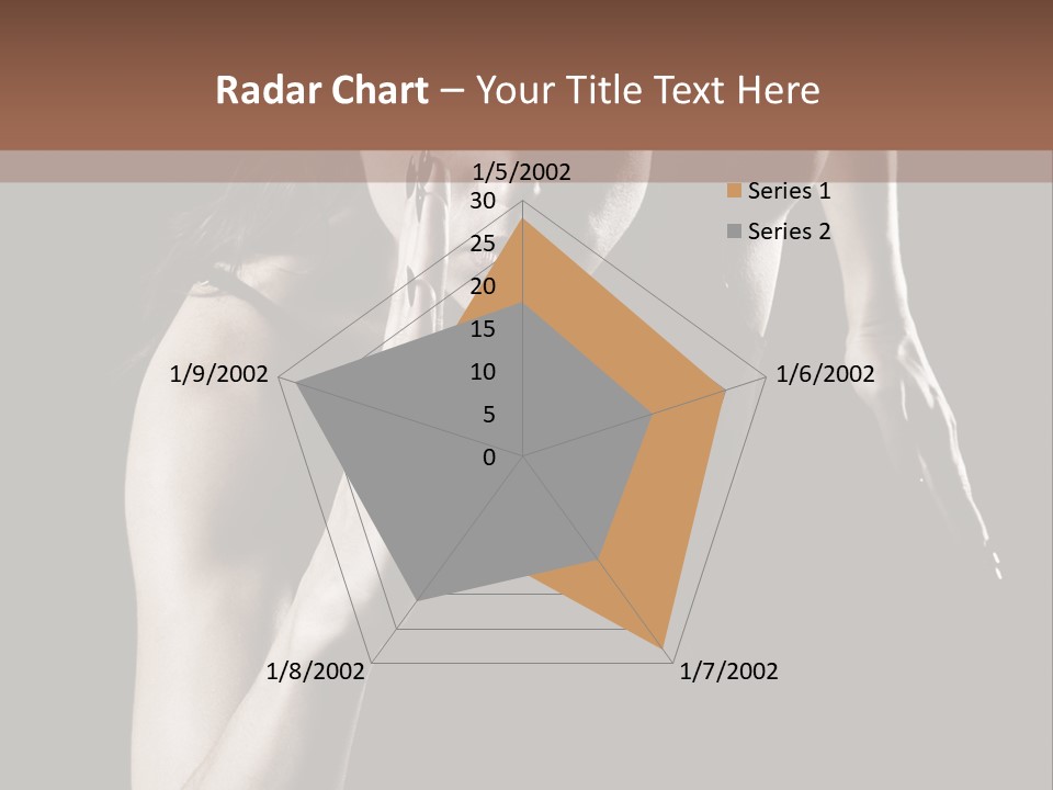 Woman Running Over Dark Background PowerPoint Template