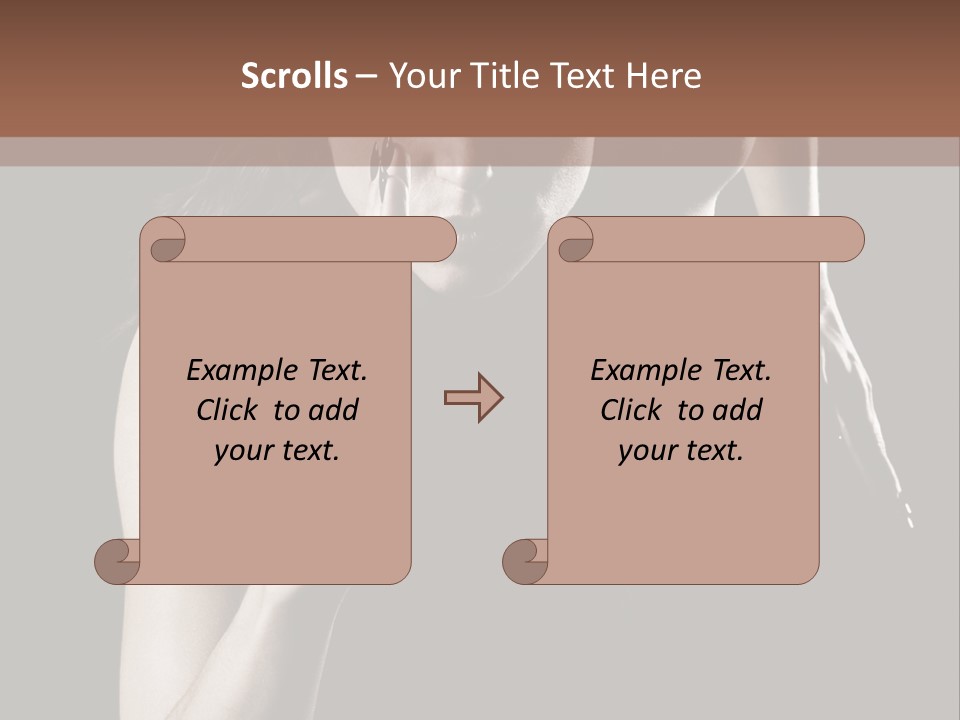Woman Running Over Dark Background PowerPoint Template