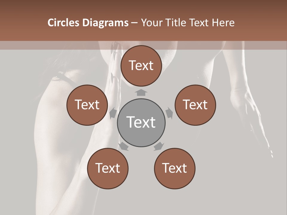 Woman Running Over Dark Background PowerPoint Template