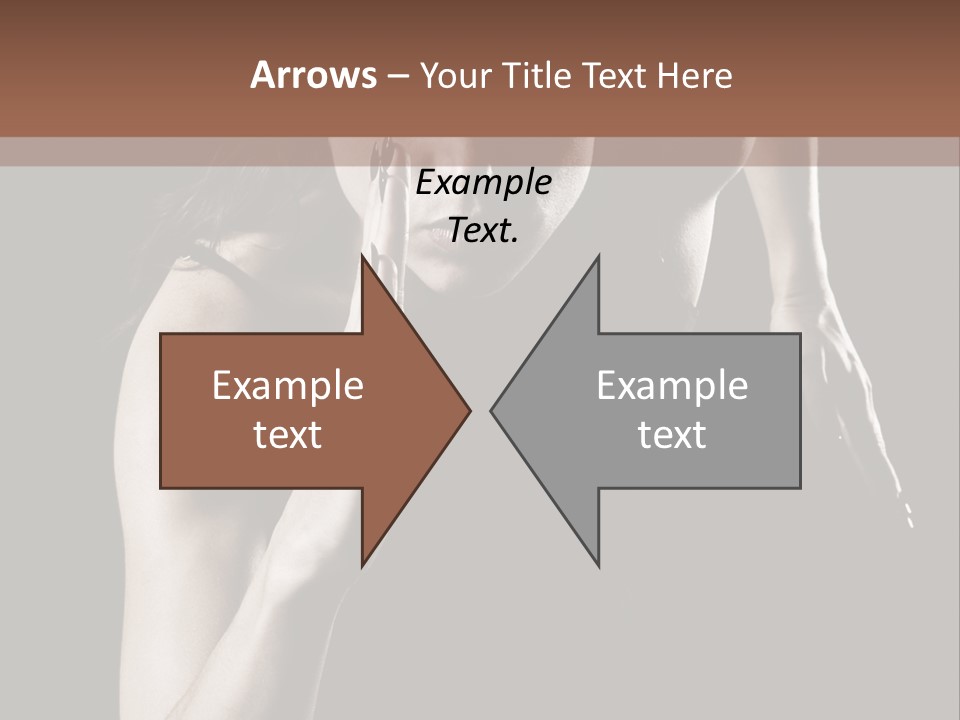 Woman Running Over Dark Background PowerPoint Template