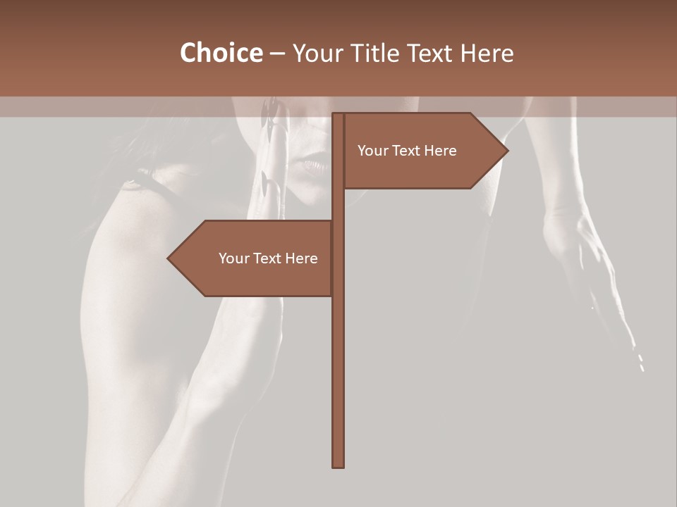 Woman Running Over Dark Background PowerPoint Template