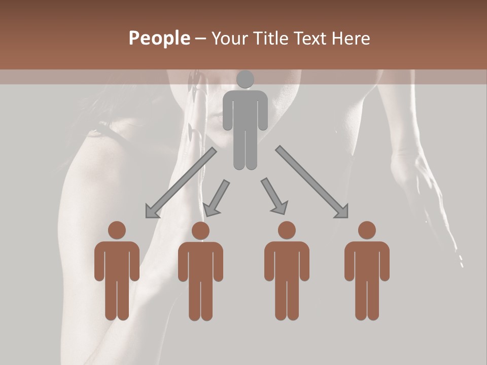 Woman Running Over Dark Background PowerPoint Template