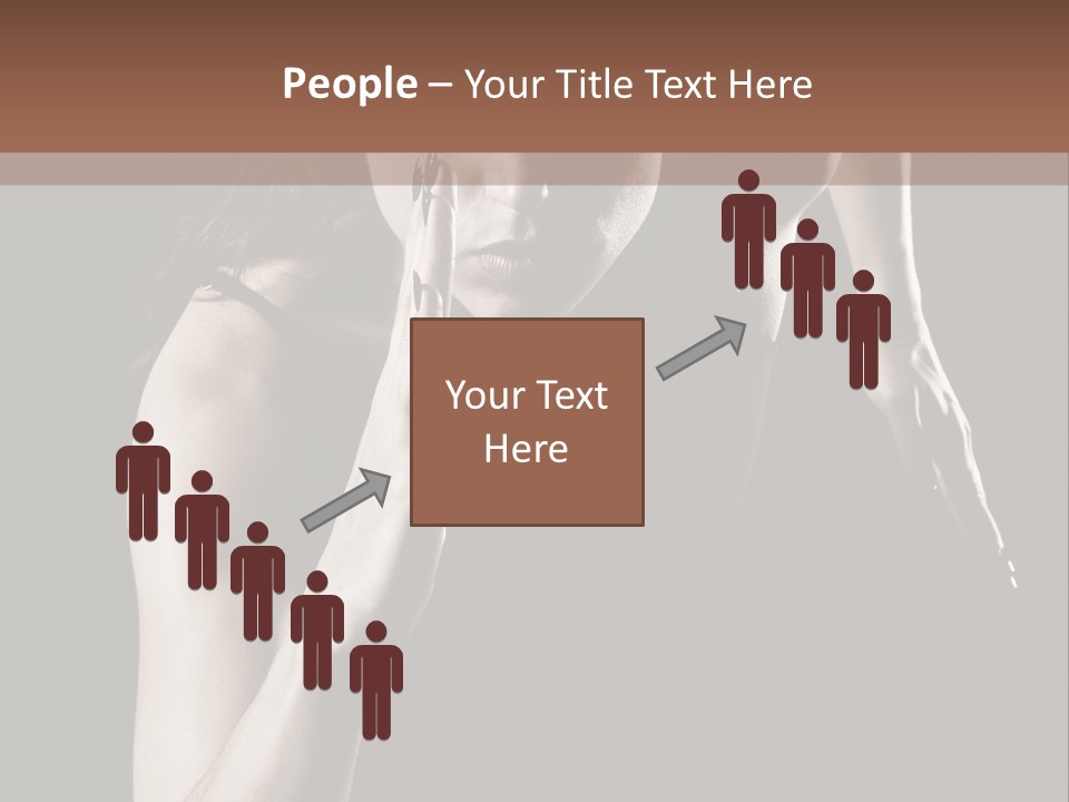 Woman Running Over Dark Background PowerPoint Template