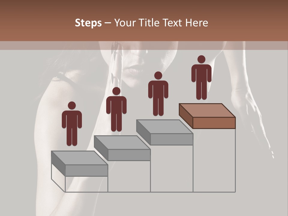 Woman Running Over Dark Background PowerPoint Template