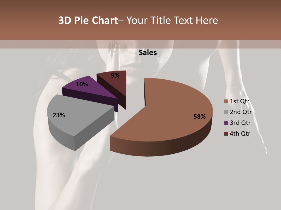 Woman Running Over Dark Background PowerPoint Template