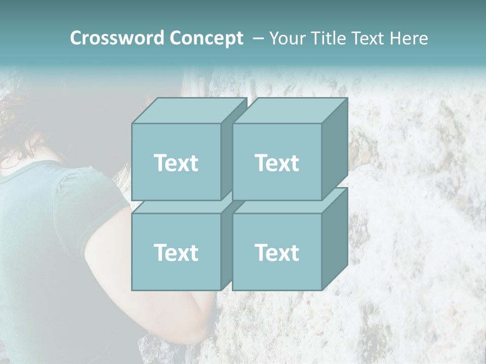 Young Female Prayer Against Stone Wall. PowerPoint Template