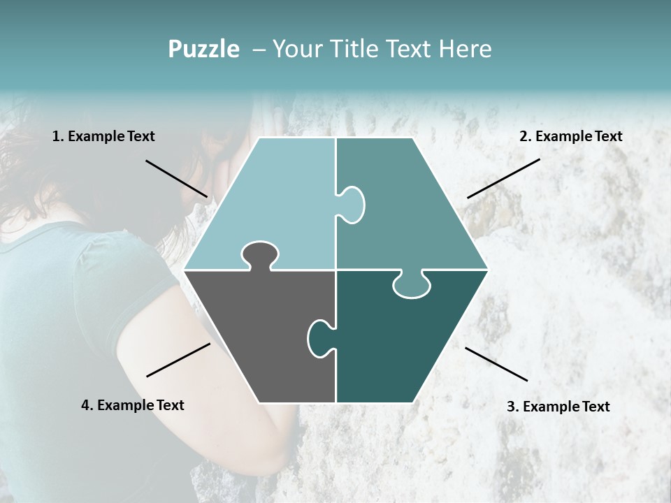 Young Female Prayer Against Stone Wall. PowerPoint Template