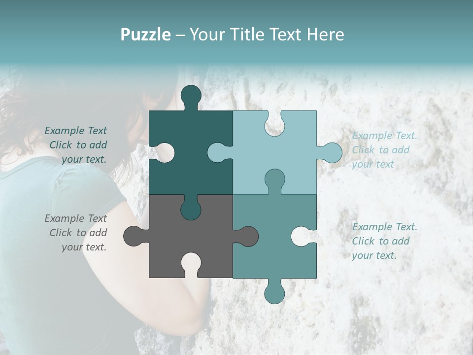 Young Female Prayer Against Stone Wall. PowerPoint Template