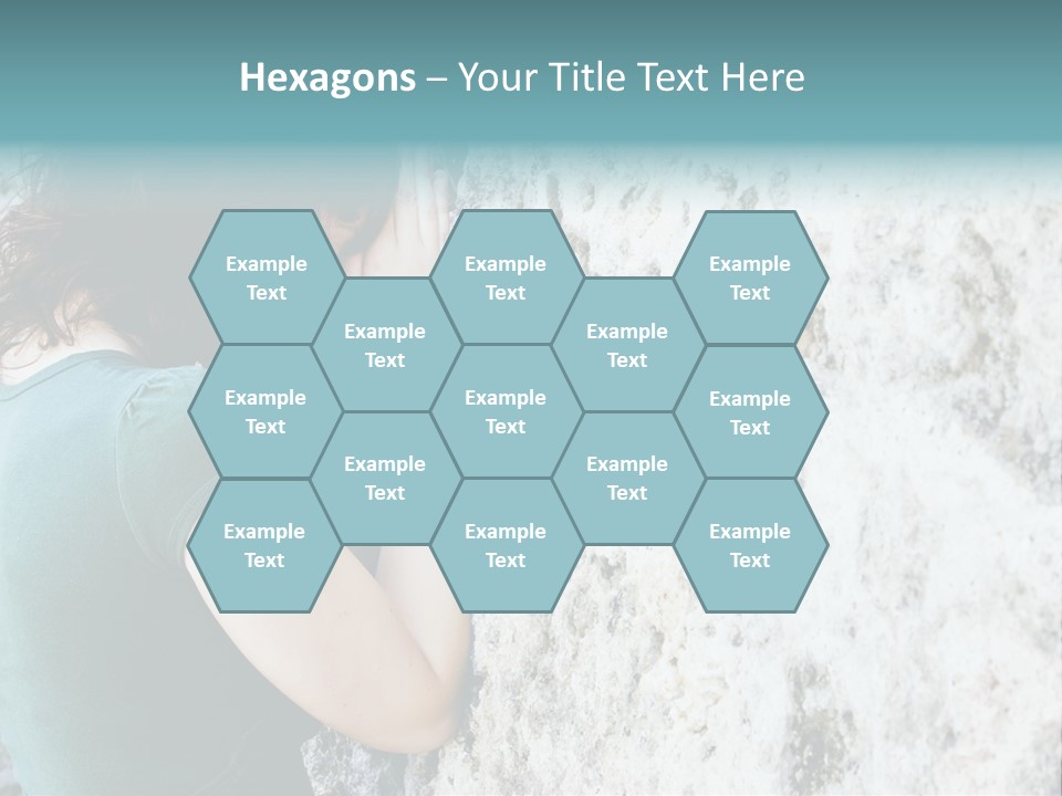 Young Female Prayer Against Stone Wall. PowerPoint Template