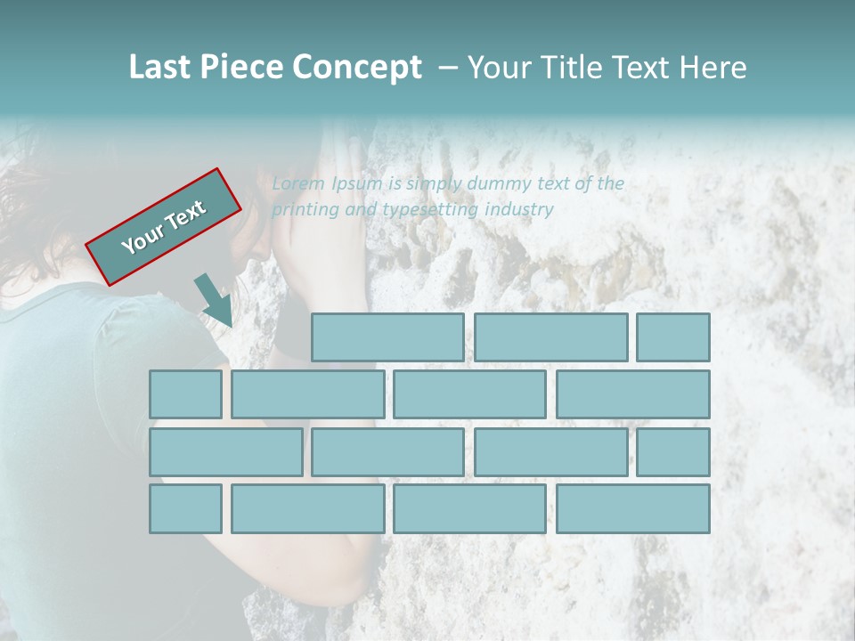 Young Female Prayer Against Stone Wall. PowerPoint Template