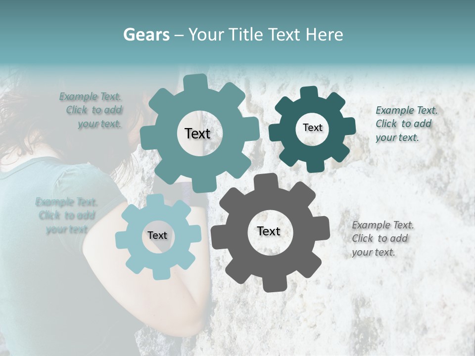 Young Female Prayer Against Stone Wall. PowerPoint Template