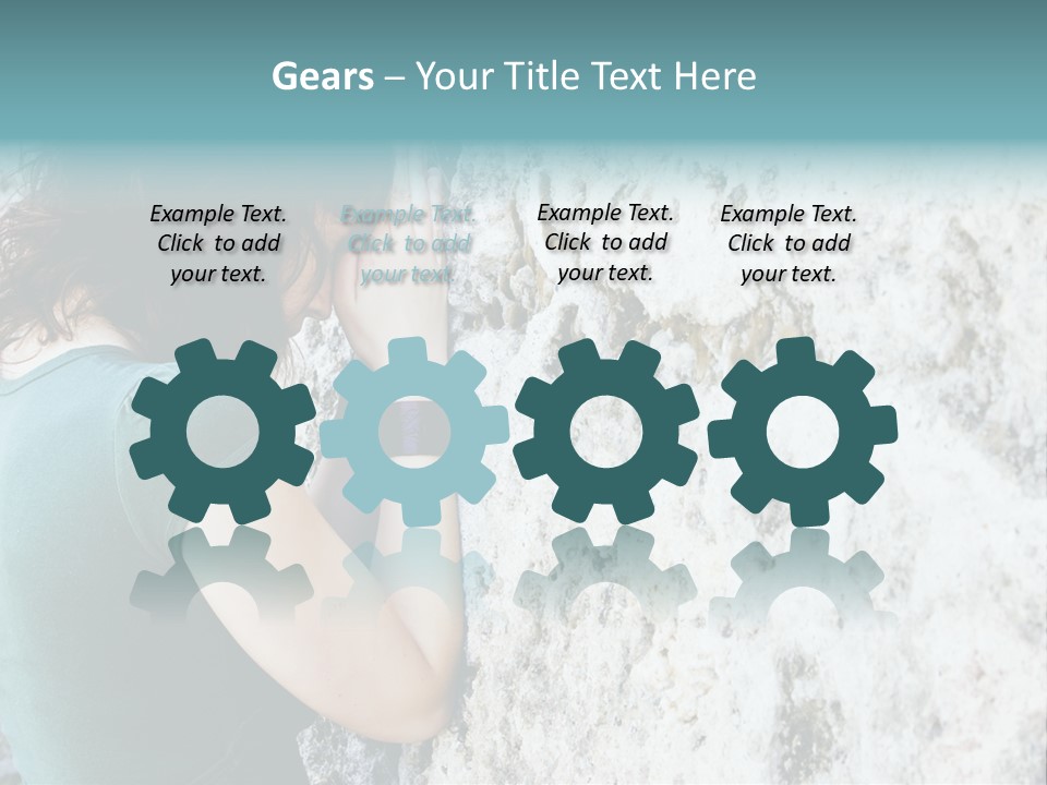 Young Female Prayer Against Stone Wall. PowerPoint Template