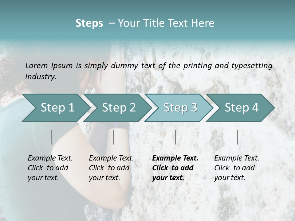 Young Female Prayer Against Stone Wall. PowerPoint Template