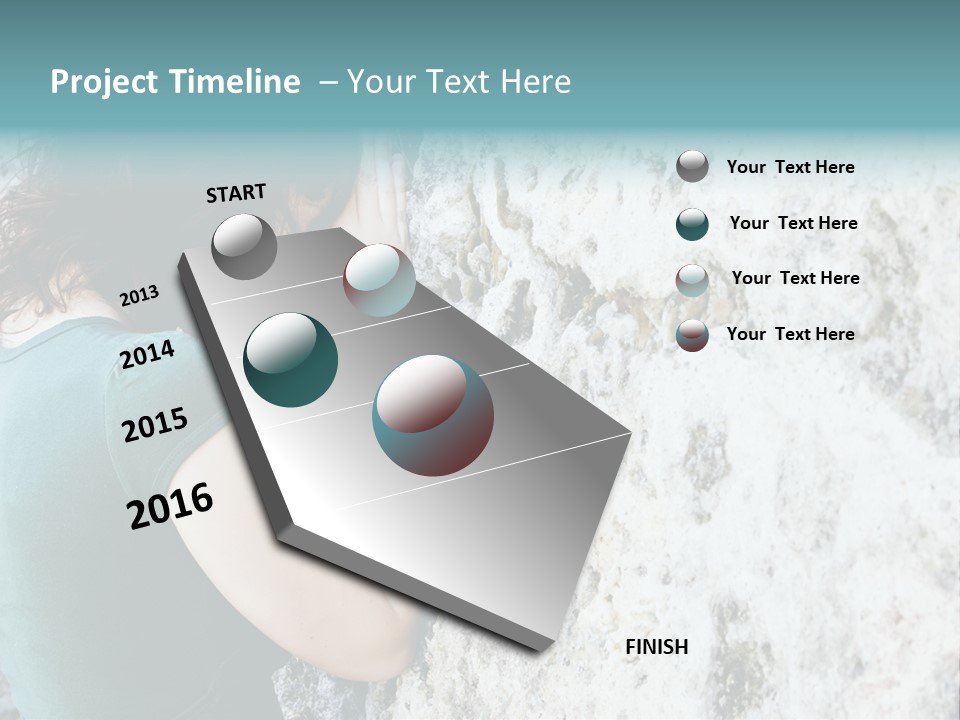 Young Female Prayer Against Stone Wall. PowerPoint Template