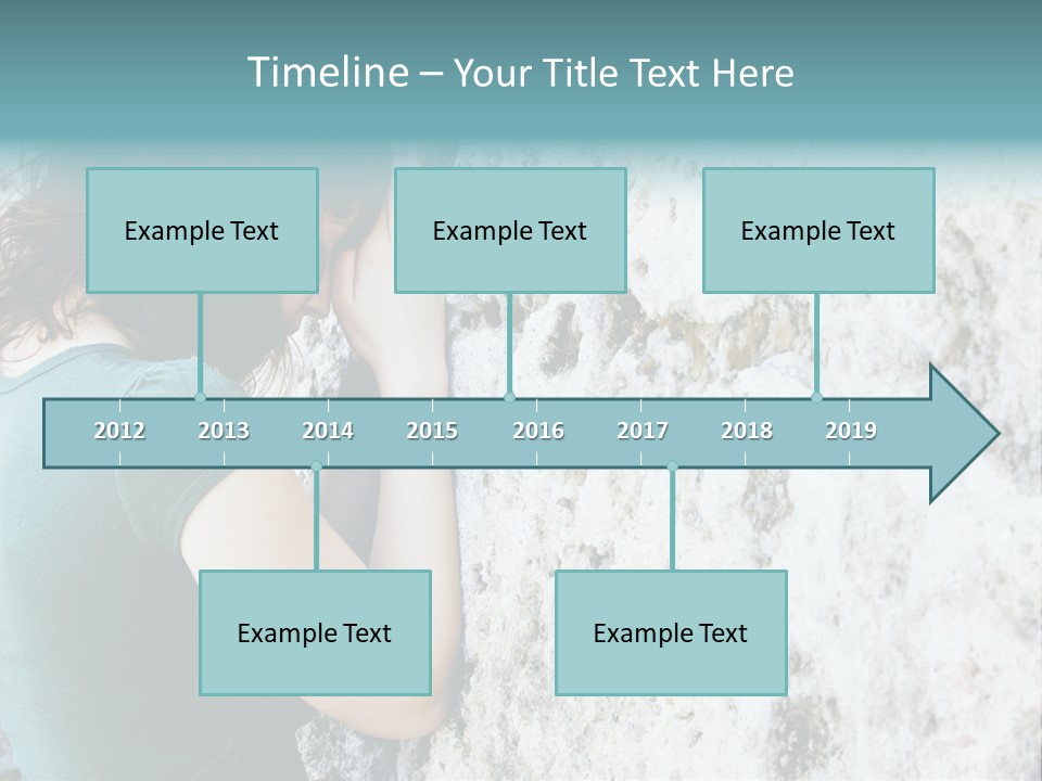 Young Female Prayer Against Stone Wall. PowerPoint Template