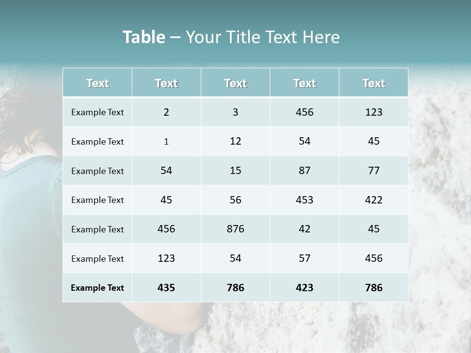 Young Female Prayer Against Stone Wall. PowerPoint Template