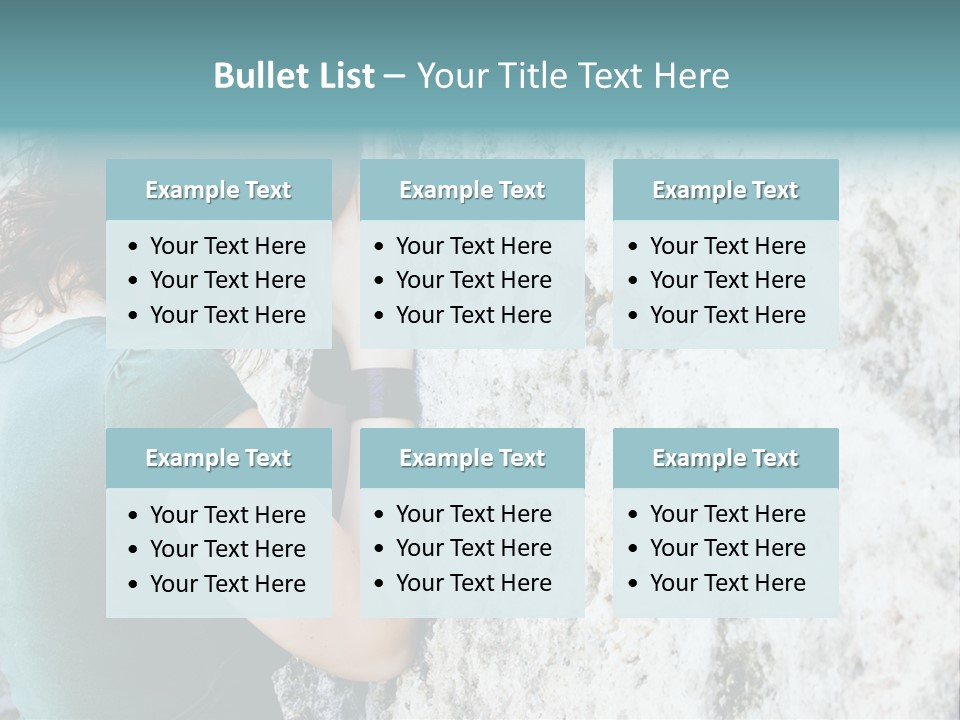 Young Female Prayer Against Stone Wall. PowerPoint Template