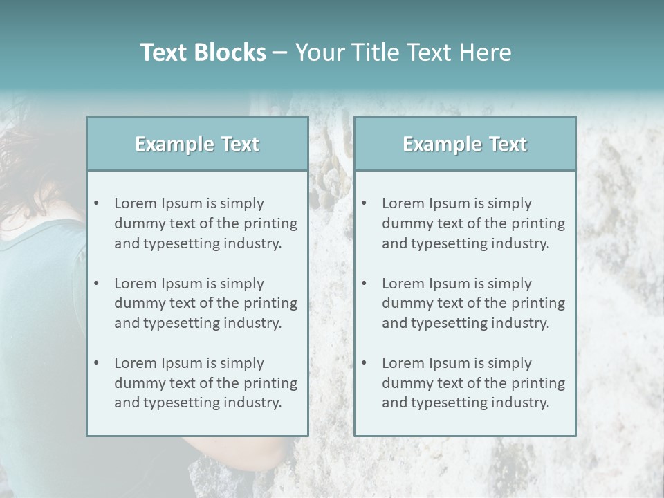 Young Female Prayer Against Stone Wall. PowerPoint Template