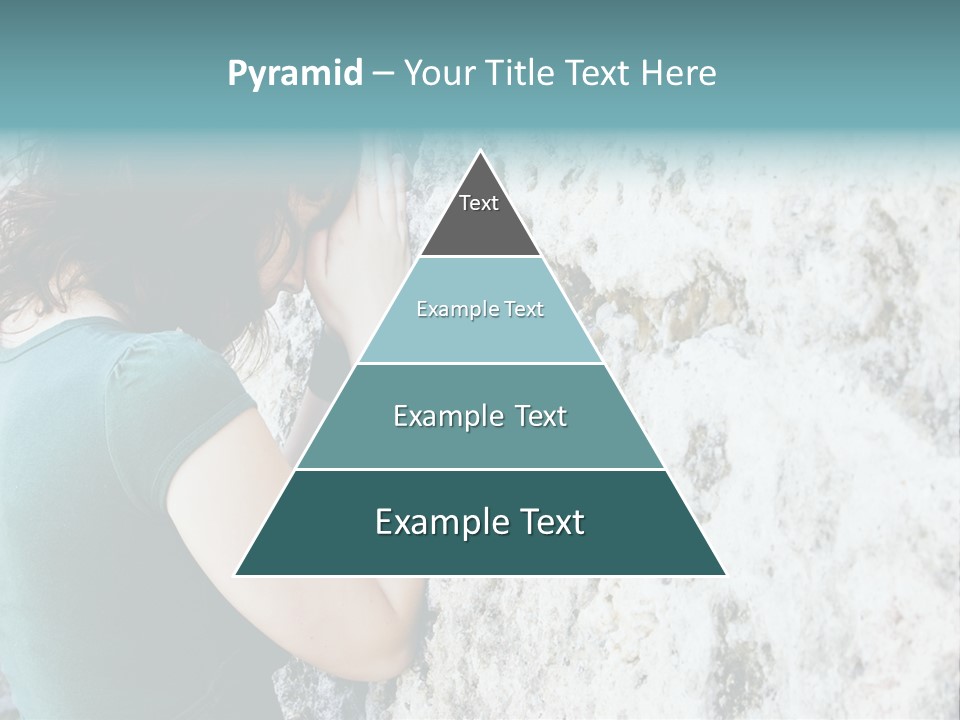 Young Female Prayer Against Stone Wall. PowerPoint Template