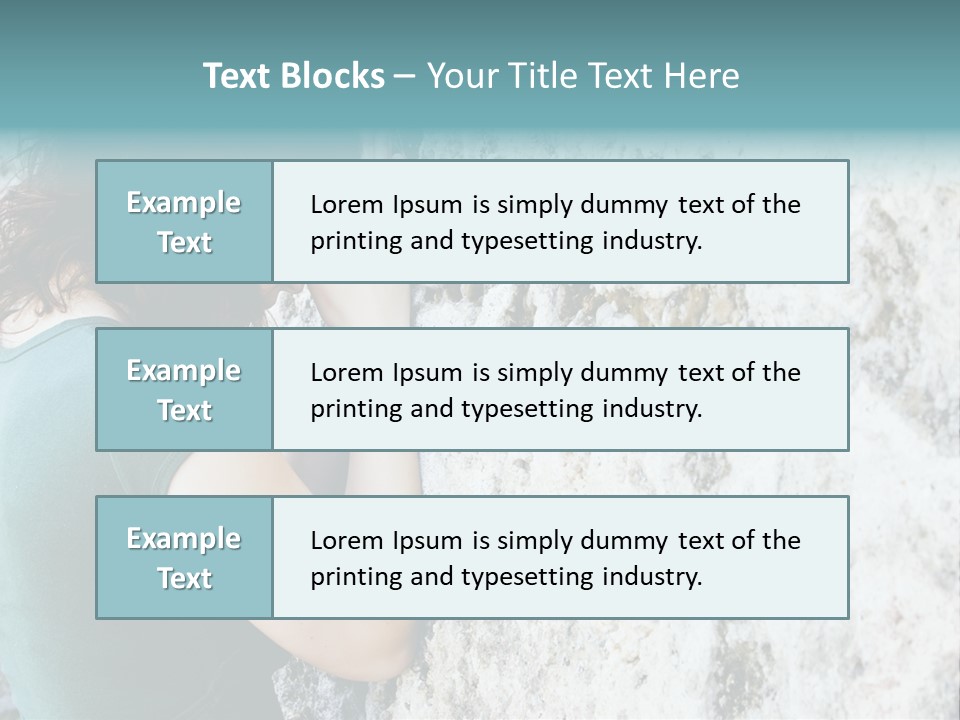 Young Female Prayer Against Stone Wall. PowerPoint Template