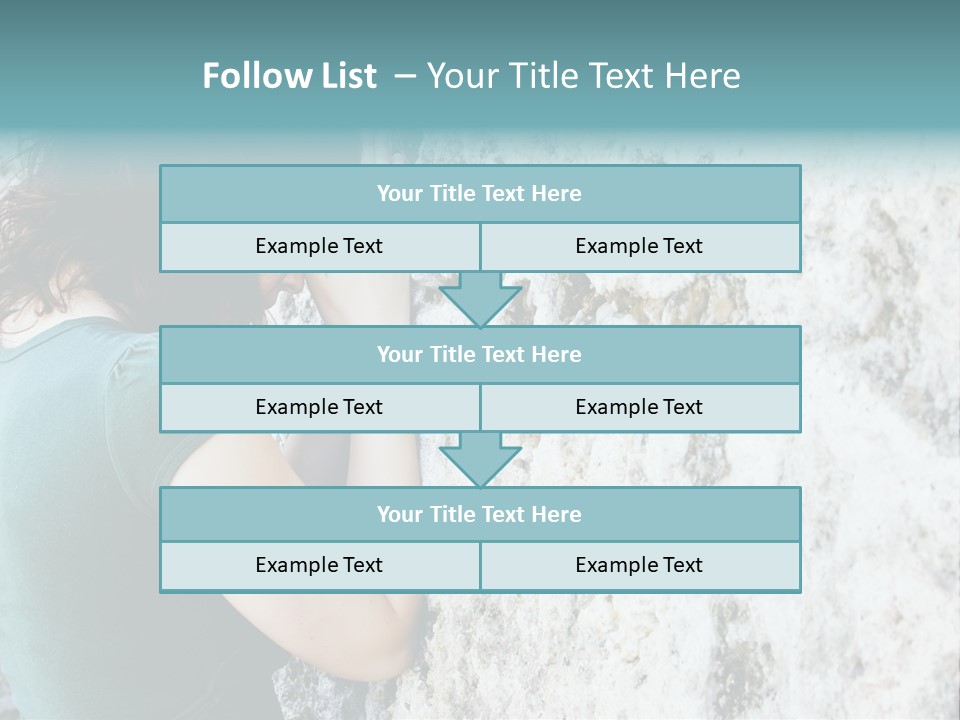 Young Female Prayer Against Stone Wall. PowerPoint Template