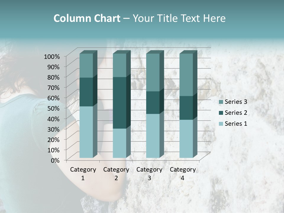 Young Female Prayer Against Stone Wall. PowerPoint Template