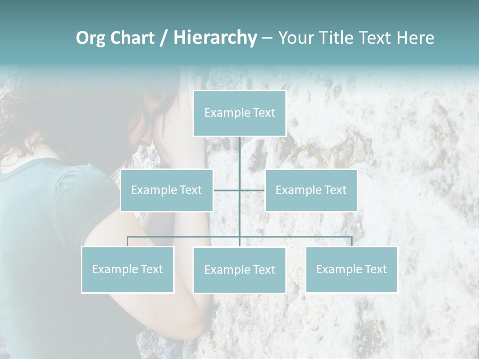 Young Female Prayer Against Stone Wall. PowerPoint Template