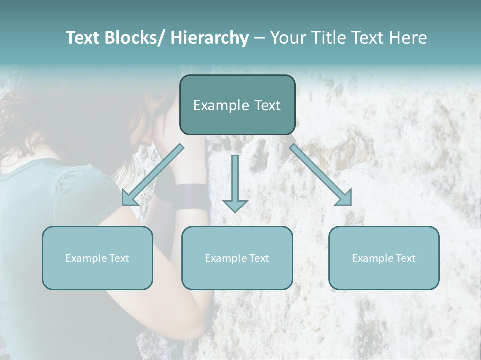 Young Female Prayer Against Stone Wall. PowerPoint Template