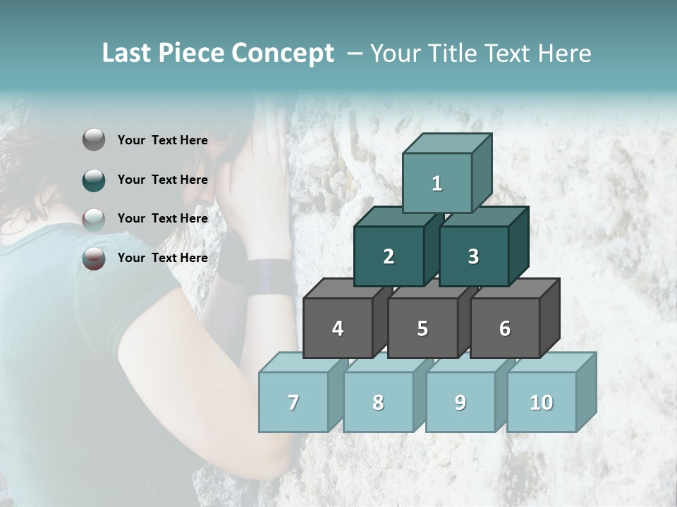 Young Female Prayer Against Stone Wall. PowerPoint Template