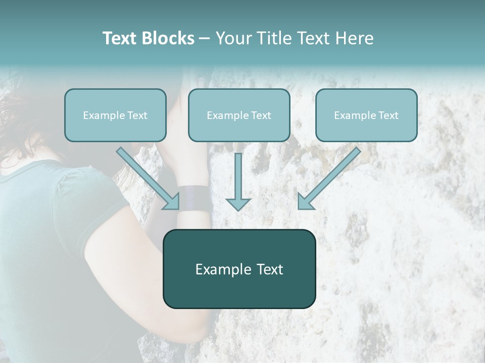 Young Female Prayer Against Stone Wall. PowerPoint Template