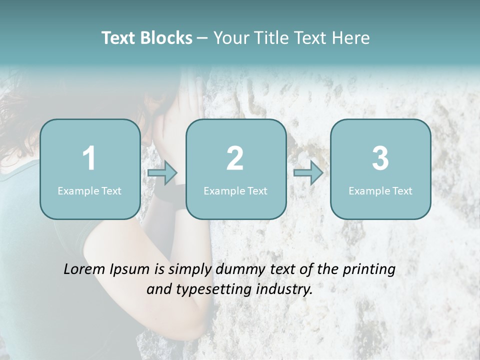 Young Female Prayer Against Stone Wall. PowerPoint Template