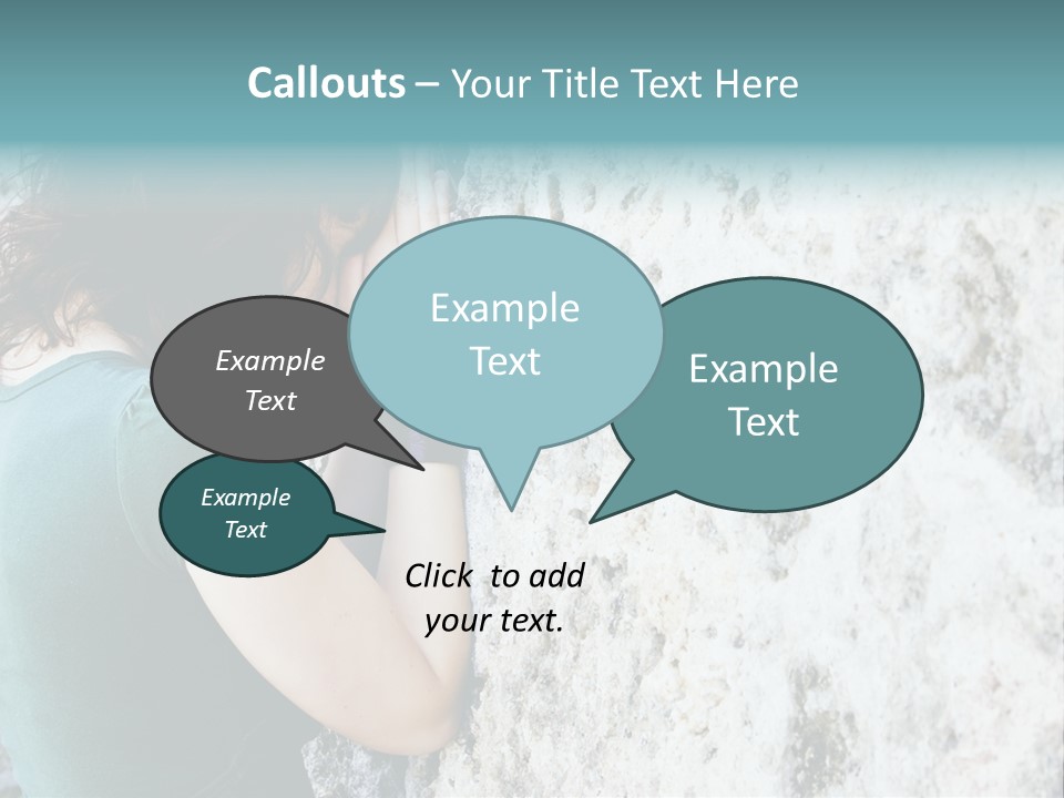 Young Female Prayer Against Stone Wall. PowerPoint Template