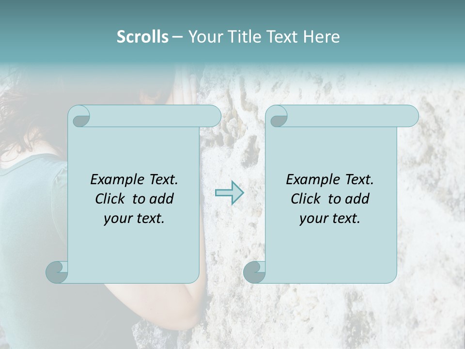 Young Female Prayer Against Stone Wall. PowerPoint Template