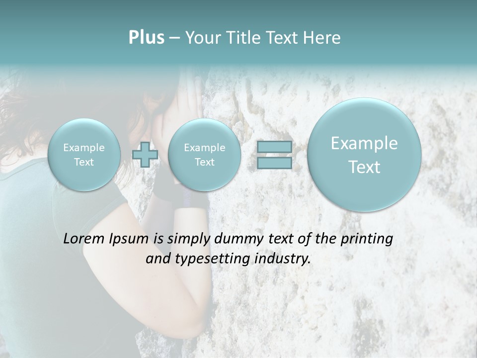 Young Female Prayer Against Stone Wall. PowerPoint Template