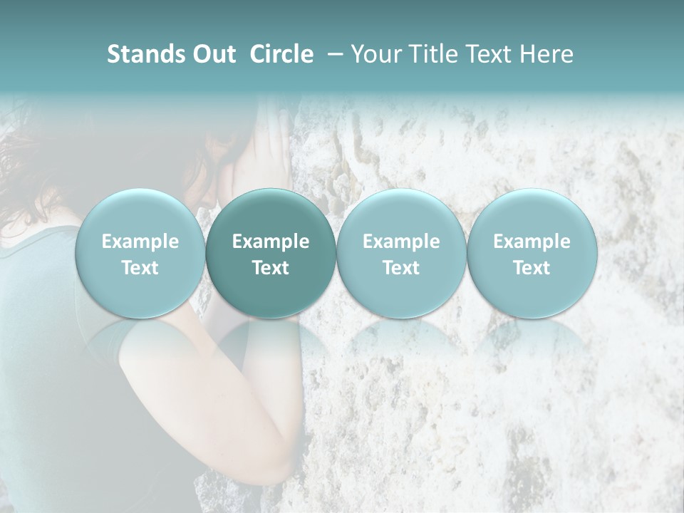 Young Female Prayer Against Stone Wall. PowerPoint Template