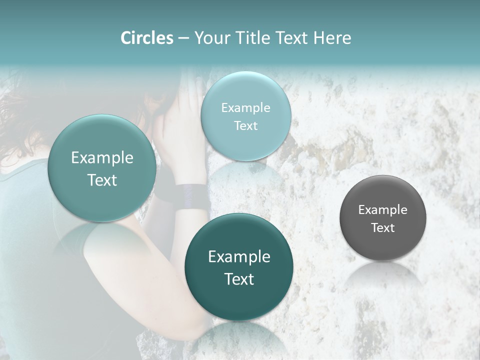 Young Female Prayer Against Stone Wall. PowerPoint Template