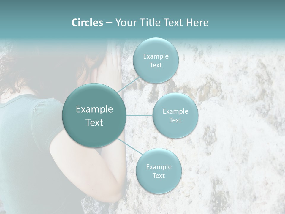 Young Female Prayer Against Stone Wall. PowerPoint Template