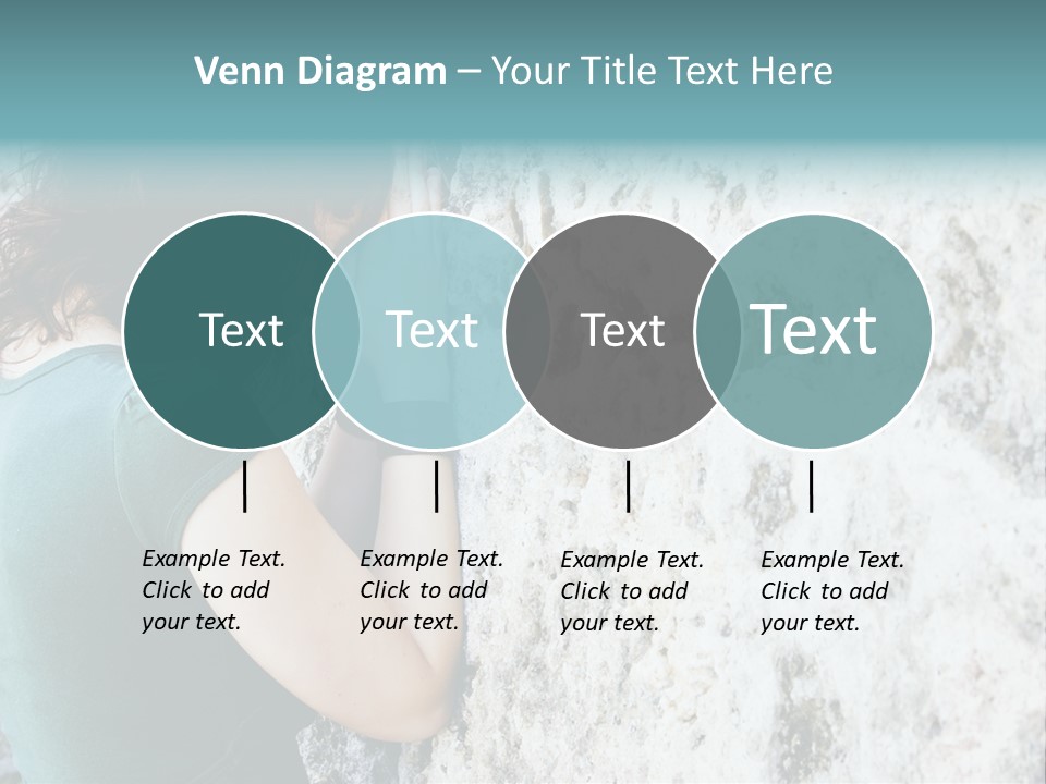 Young Female Prayer Against Stone Wall. PowerPoint Template