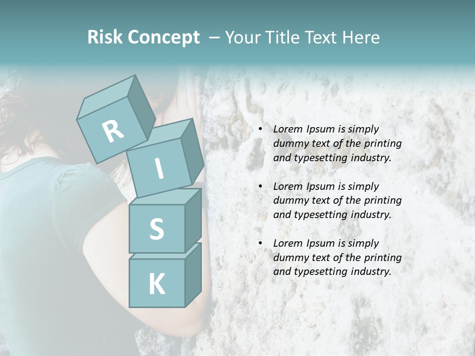 Young Female Prayer Against Stone Wall. PowerPoint Template