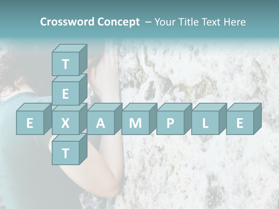 Young Female Prayer Against Stone Wall. PowerPoint Template