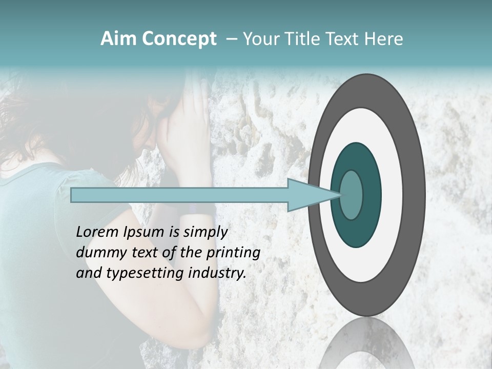 Young Female Prayer Against Stone Wall. PowerPoint Template