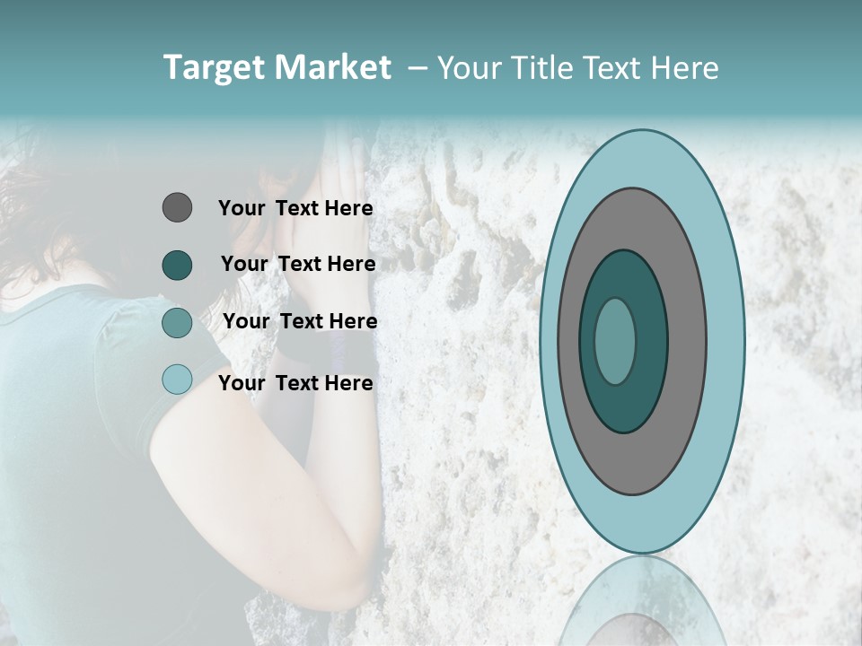 Young Female Prayer Against Stone Wall. PowerPoint Template