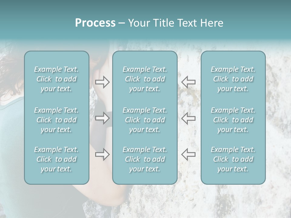 Young Female Prayer Against Stone Wall. PowerPoint Template