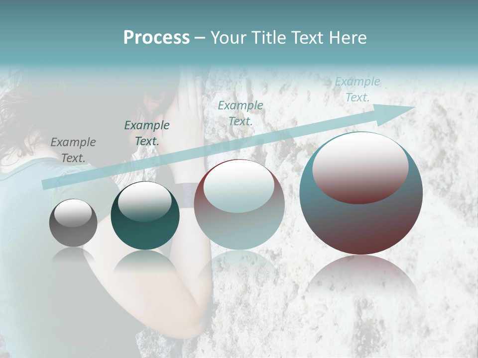 Young Female Prayer Against Stone Wall. PowerPoint Template