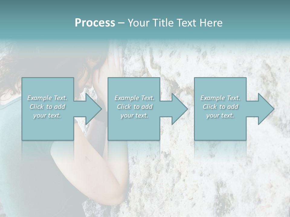 Young Female Prayer Against Stone Wall. PowerPoint Template