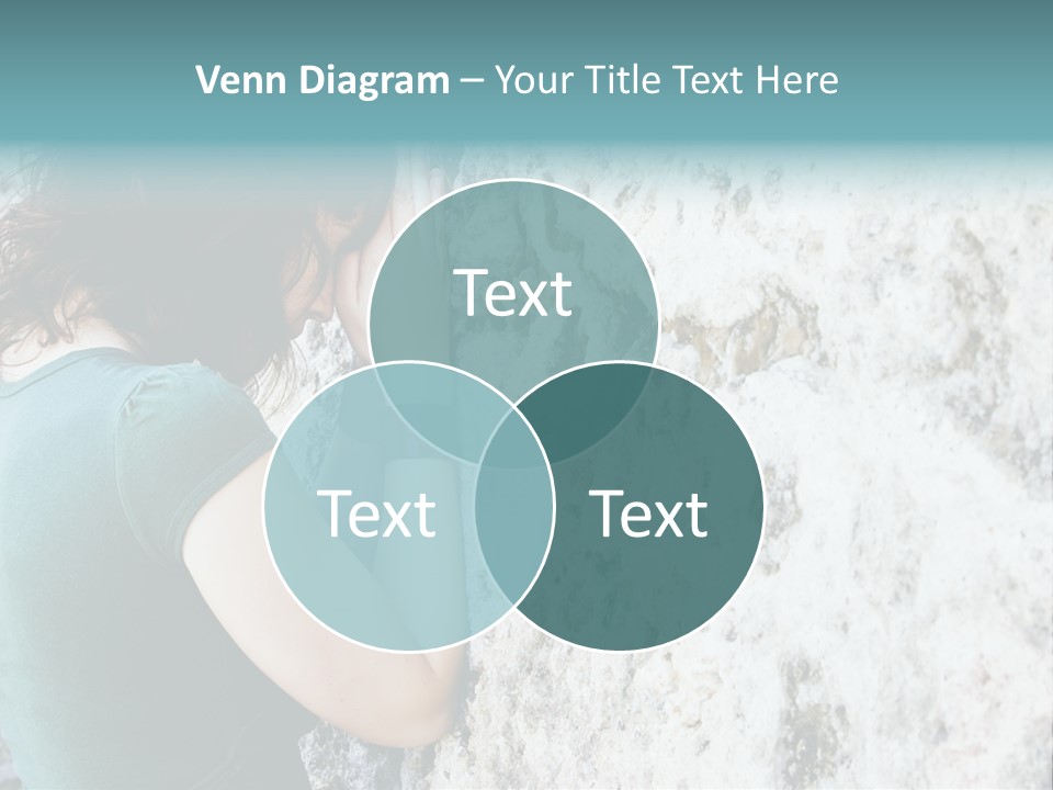 Young Female Prayer Against Stone Wall. PowerPoint Template