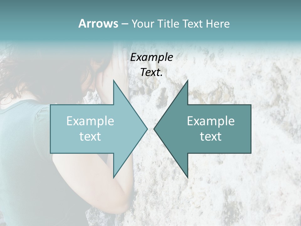 Young Female Prayer Against Stone Wall. PowerPoint Template