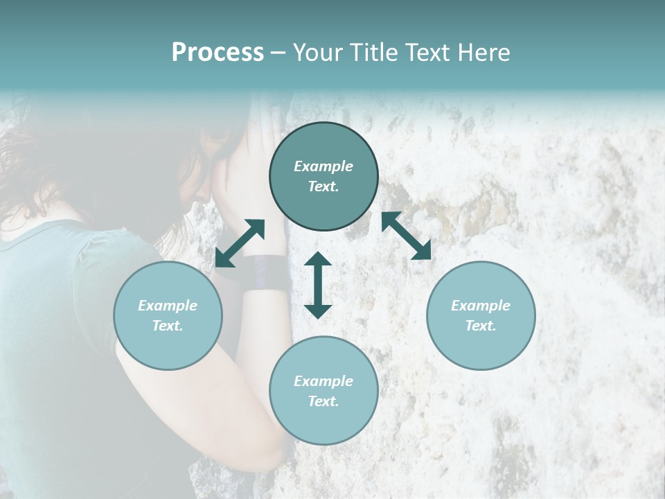 Young Female Prayer Against Stone Wall. PowerPoint Template