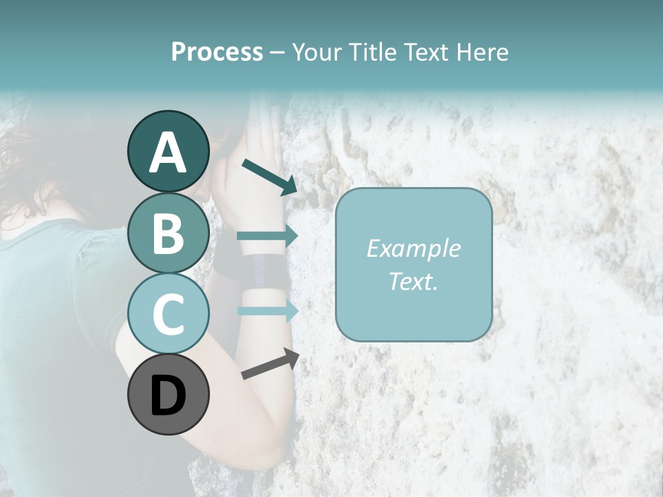 Young Female Prayer Against Stone Wall. PowerPoint Template